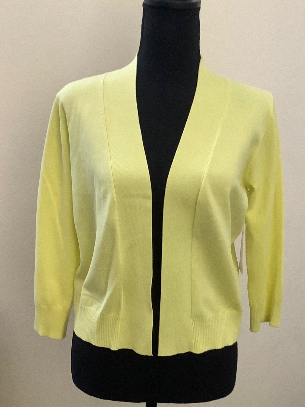 Cielo Lightweight Open-Front Cardigan in Pale Yellow